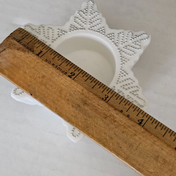 PartyLite Snowflake White Bisque Tea Light Candleholders set/2 winter holiday - Picture 8 of 8